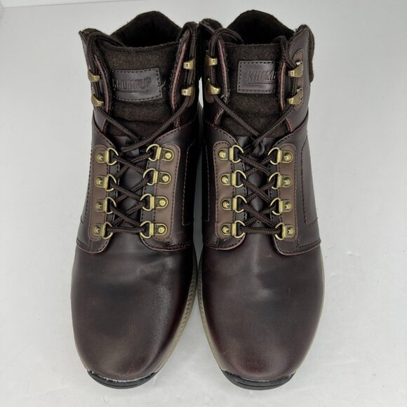 Khombu Mens 1323899 Nick Brown Leather Lace Up Ankle Size 9 M Hiking Boots - Picture 4 of 9
